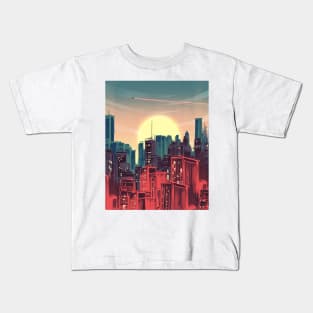 Dusky City Skyline Kids T-Shirt